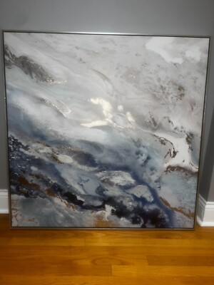 Stunning Abstract 40'' x 40'' Wall Art - Ocean-Inspired Modern Décor