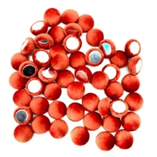50PC Orange Velvet Fabric Cloth Covered Flat Back Round ButtonsDIY CraftsScra...
