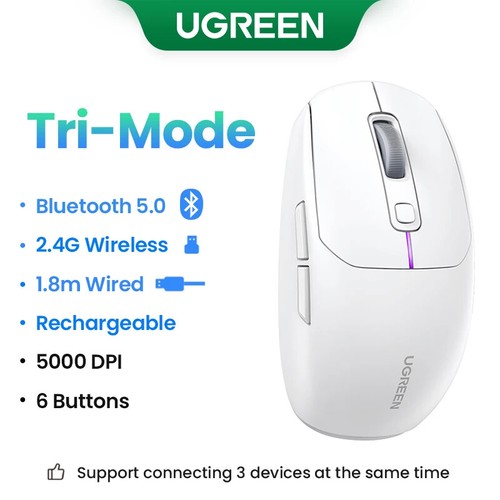 Wireless Mouse Bluetooth5.0 Mouse Ergonomic 4000DPI 6 Mute Buttons Mouse MacBook - 第 36/37 張圖片