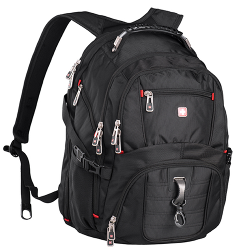 Swiss 16 Inch Waterproof Laptop Backpack Durable Travel & School Bag 35L Black - Picture 10 of 20