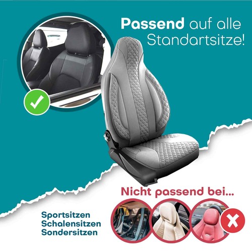 Fundas de asiento Pilot adecuadas para Hyundai Kona (en gris) | Asientos delanteros ZARA409 - Imagen 8 de 12