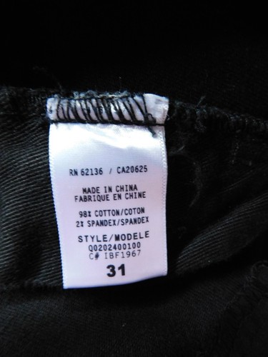 Guess Gr. 31 Low Rise Skinny Caprihose Crop schwarz Jeans Nieten Seitenschlitz Goth Metal - Bild 6 von 6