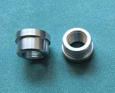 Female Aluminum Weld on/Weld in Flange Fitting Bung 3/8 NPT 3/8”-18 Qty: 2