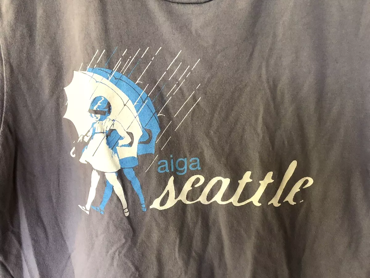 Aiga American Apparel Classic Girl Umbrella Rain T Shirt Seattle