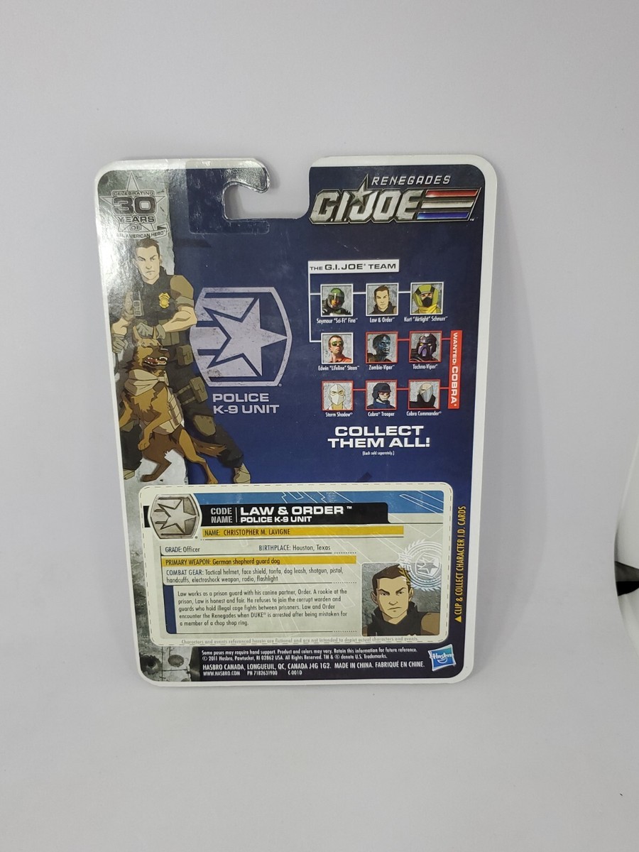 G.I.JOE PURSUIT of COBRA (POC, 30th): LAW & ORDER - POLICE K-9
