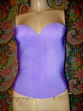 Vtg Felina Purple Strapless Long Line Smooth Corset Girdle Lingerie 34A