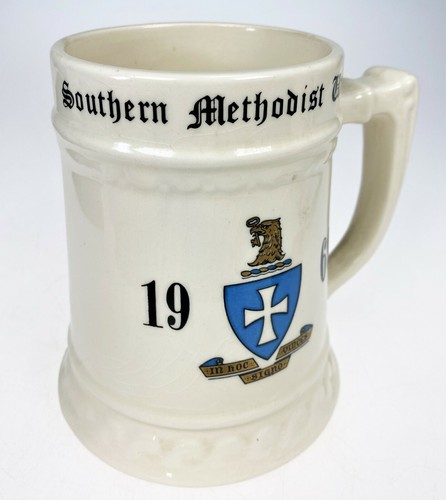 Southern Methodist University Ceramic Stein Cup Vtg 1969 Shield Crest Alton Logo - Picture 3 of 6
