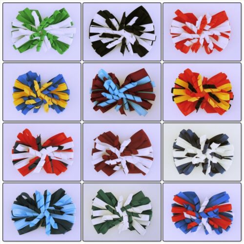 LOOPY  BOW HAIR CLIP - (7.5cm)  3" - SCHOOL / SPORT COLOURS - Picture 1 of 14