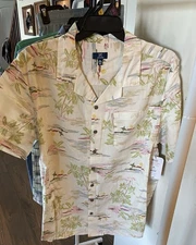 George Cream Beach Scene Men’s 2XL New With Tags