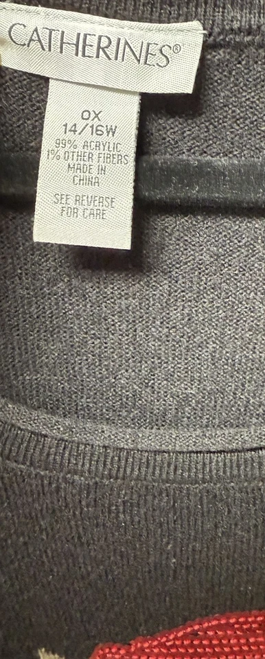 Suéter Catherines 0X (14-16) Búho de Navidad Usado Excelente Estado Foto 3 de 4