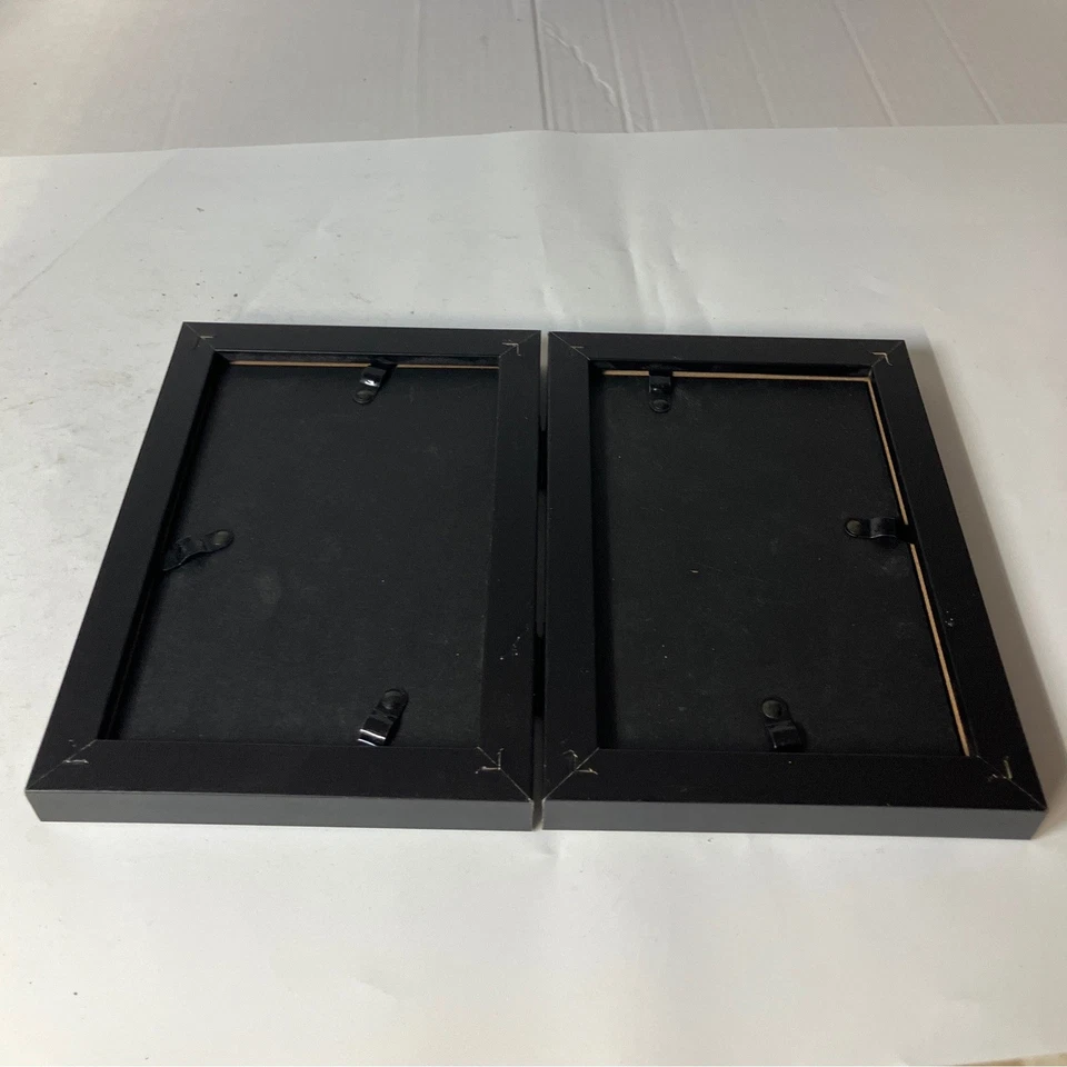 Juego de 2 marcos de fotos negros para decoración de pared de mesa exhibición de fotos para el hogar Foto 2 de 4