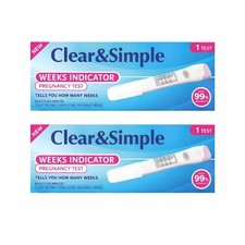 2x Clear&Simple Pregnancy Test with Weeks Indicator Sensitive Early - 1 Test