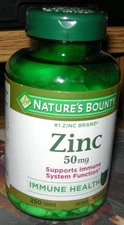 Nature's Bounty  Zinc  Tablets, 250 Ct  New/Sealed