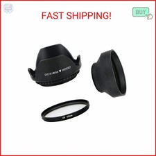 EEEKit 58mm Tulip Flower Lens Hood with UV Filter Lens for Canon EOS 77D 80D Reb