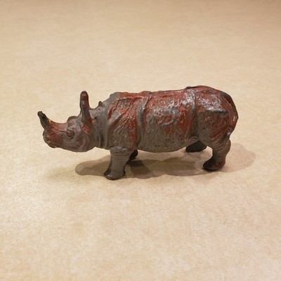 vintage Charbens metal rhinoceros figurine 3.5'' long made in England minor wear