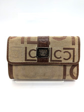 Liz Claiborne Wallet Trifold Brown Monogram Vintage - Some Wear and Tear as Show