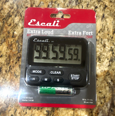 Escali DR7 Extra Loud Magnetic Digital Timer Large Display Black R-1394