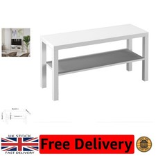 Panca TV moderna a 2 livelli - supporto intrattenimento bianco, H45 cm x L90 cm x P30 cm