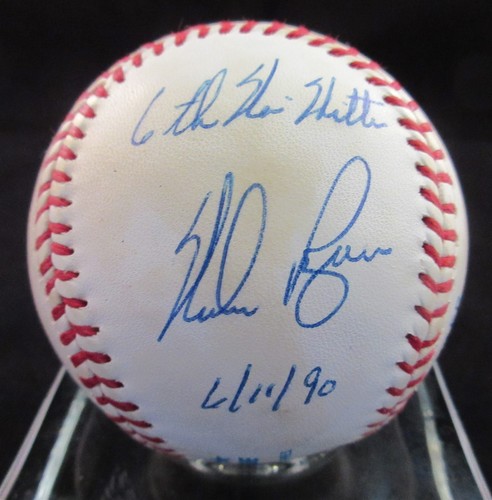 Nolan Ryan 6th No Hitter 6/11/90 signiert AL Baseball - Beckett BAS