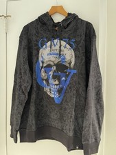 Avenue George V Paris Hoodie Skull Rhinestone Men's Black Long Sleeve Large NWT