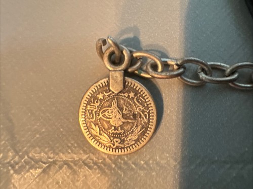 Extremely Rare Antique Turkish 1886 Hammered Real Silver Eight (8) Coin Necklace - Picture 5 of 9