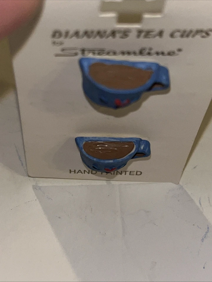 Vintage Streamline Dianna's Teacup Tea Cup Cups '90s Button Buttons Blue - Image 2 of 4