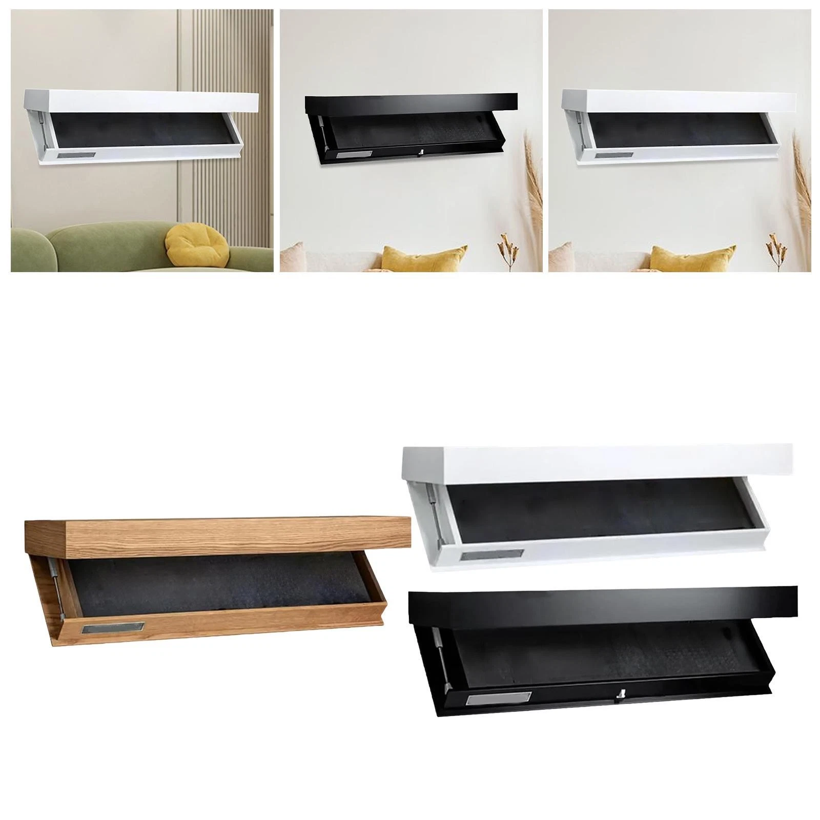 Wall Float Shelf Storage Box Rustic Compartment Storage Rack Home Decor for