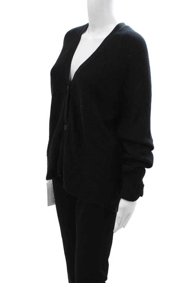 Cárdigan Suéter Lululemon Unisex Negro Cuello en V Manga Larga Mezcla Merino Talla 6 Foto 2 de 4