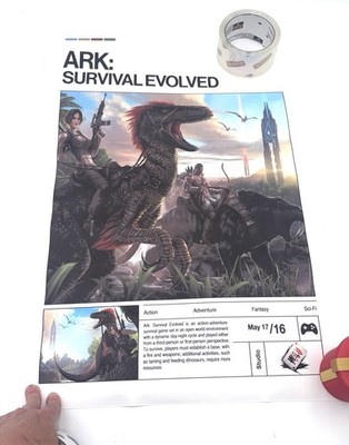 ARK: SURVIVAL EVOLVED POSTER - DINOSAUR TAMING T-REX GAMING ADVENTURE ART, NIP