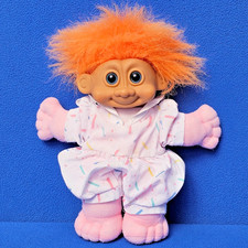 TROLL PUPPE FIGUR ORANGE HAARE 25 CM VINTAGE DOLL