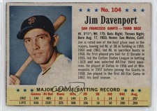 1963 Post Jim Davenport #104 0nr3