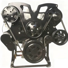 BBC 396 454 Black Aluminum Complete Serpentine Drive System Kit A/C ALT PS SWP