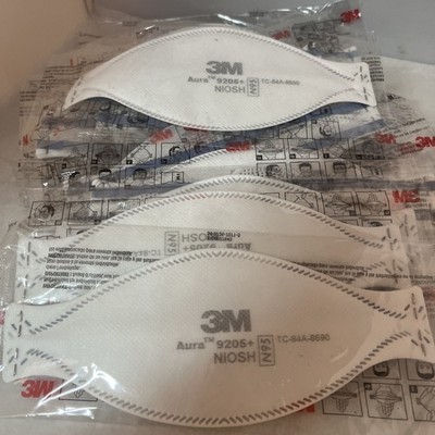 N95 Masks Lot of 50  3M Aura 9205+ NIOSH Respirator Individually Wrapped