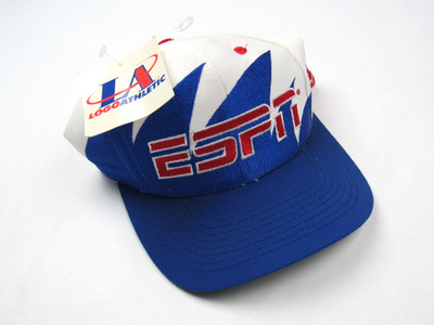 Vtg NOS ESPN Logo Athletic Twill Sharktooth NFL MLB NHL Sports Hat Cap Snapback