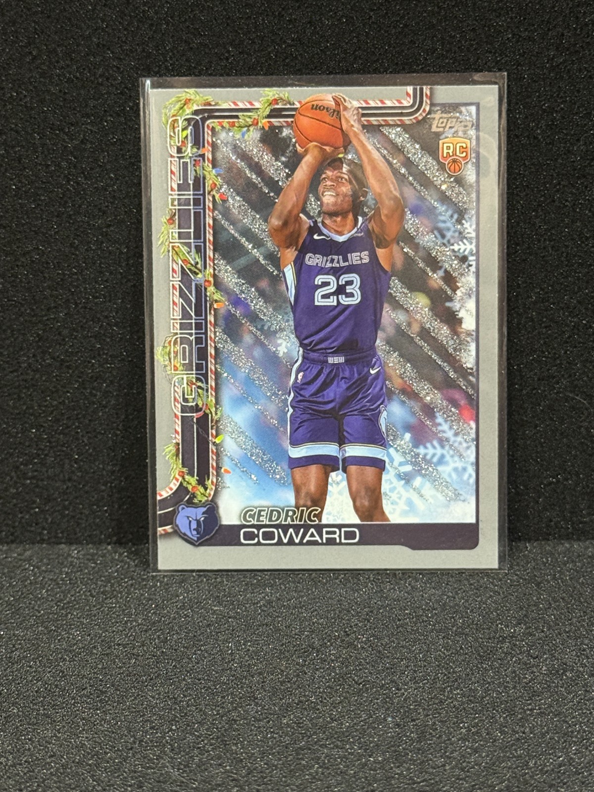 2025-26 TOPPS HOLIDAY NBA SILVER GLITTER - CEDRIC COWARD GRIZZLIES #H171 RC
