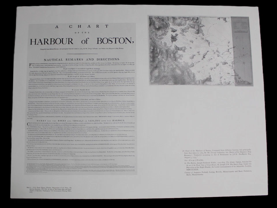 BOSTON HARBOUR MASSACHUSETTS MAP 1775 BY THE U.S. DEPARTMENT OF THE NAVY (1972) - Image 4 of 4