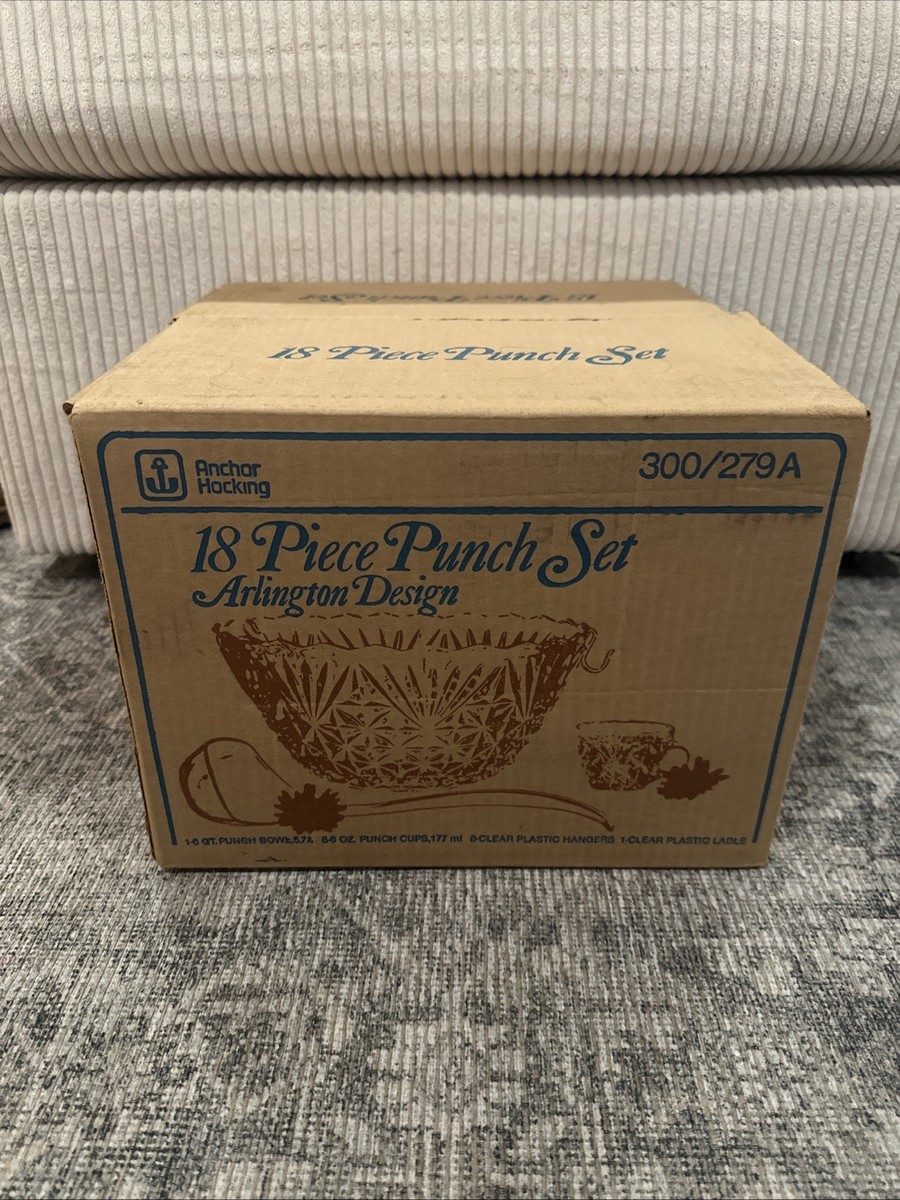 ANCHOR HOCKING社のPUNCH ボウルセット　ARLINGTON27 Vintage Anchor Hocking Arlington 18 Piece Punch Bowl Set & Ladle