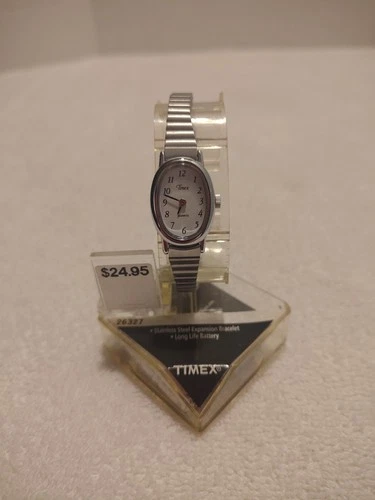 Vintage TIMEX Cavatina Watch ~ Women 18mm Stainless Oval Stretch ~ NEW OLD Stock