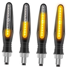 4PCS Motorcycle Indicators Flowing Turn Signal Lights Motorbike Bar version