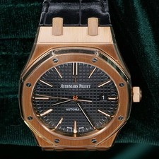 Audemars Piguet Royal Oak 41mm Black Dial 18K Rose Gold MINT FULL SET 15400OR 8