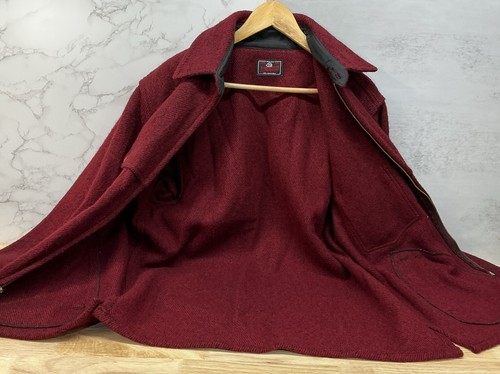Johnson Woolen Mills Jac-Shirt Full Zip Deep Red - Size L / XL - USA, Vermont - Picture 11 of 16