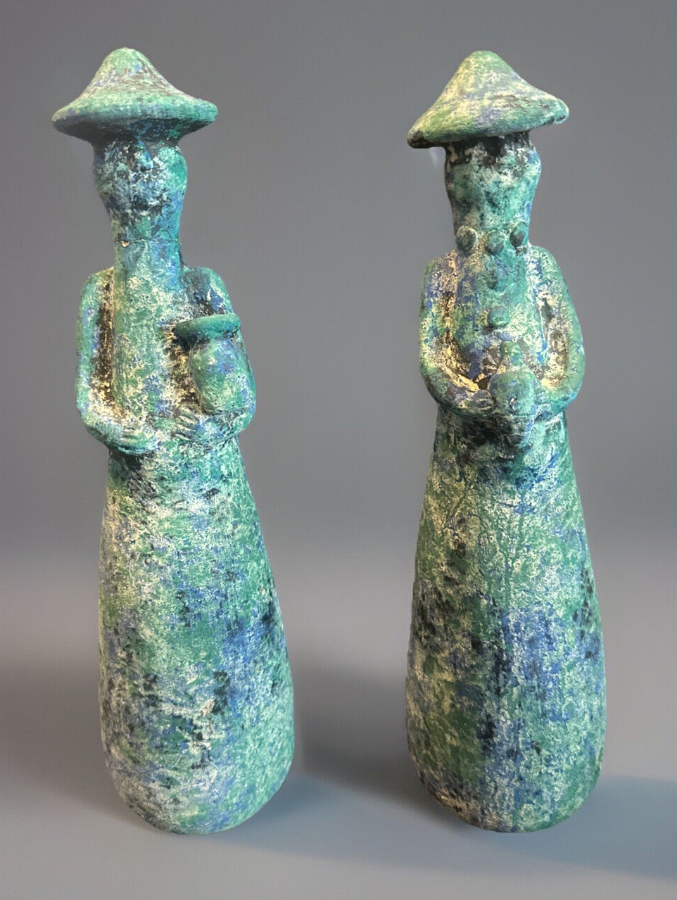 Vintage Terracotta Figurine Pair for Home Decor