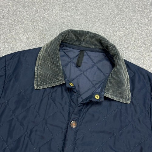 Barbour Jacket Adult Small Blue Quilted Country Field Hunting Coat Mens - Picture 3 of 8