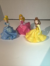Disney Princess Cake Topper Lot Of 3 - Aurora, Cinderella  Belle PVC Figure