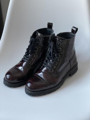 Women Pepe Jeans Boots Black Leather 38 #C7AP