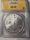 2011 Silver Eagle $1 Dollar 1oz  Anacs Ms-68 .999 -MS-Brilliant Uncirculated-