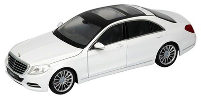 Mercedes Benz S Class with Sunroof White NEX Models 1/24 Diecast Model Car by