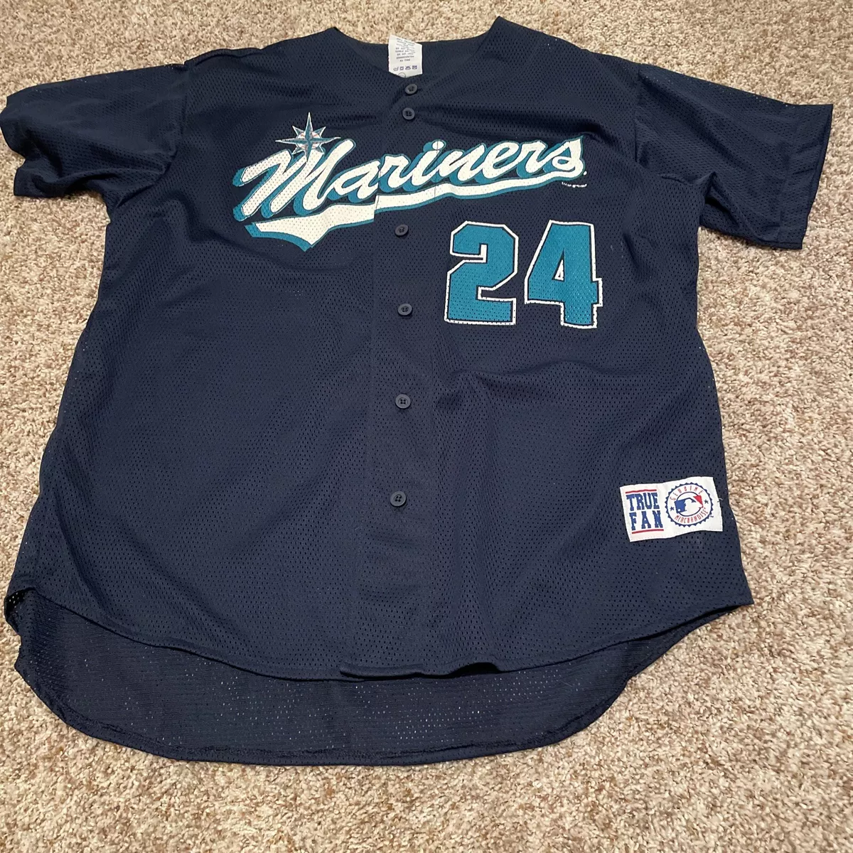 VINTAGE GRIFFEY #24 SEATTLE MARINERS TRUE FAN MLB BASEBALL JERSEY SIZE XL