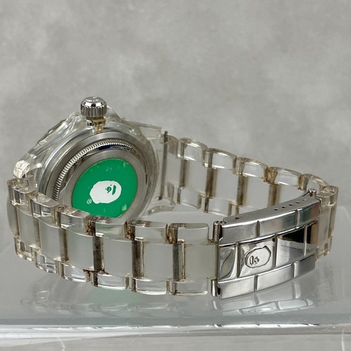 RARE A Bathing Ape Bapex 2009 Clear Pepsi Bezel Men's Watch Made by Human Japan - Picture 8 of 13