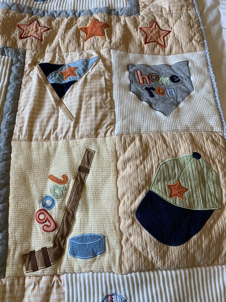 Lambs & Ivy Signature Sports USA 5-Piece Crib Bedding Set - Blue, Yellow, White - Image 3 of 4